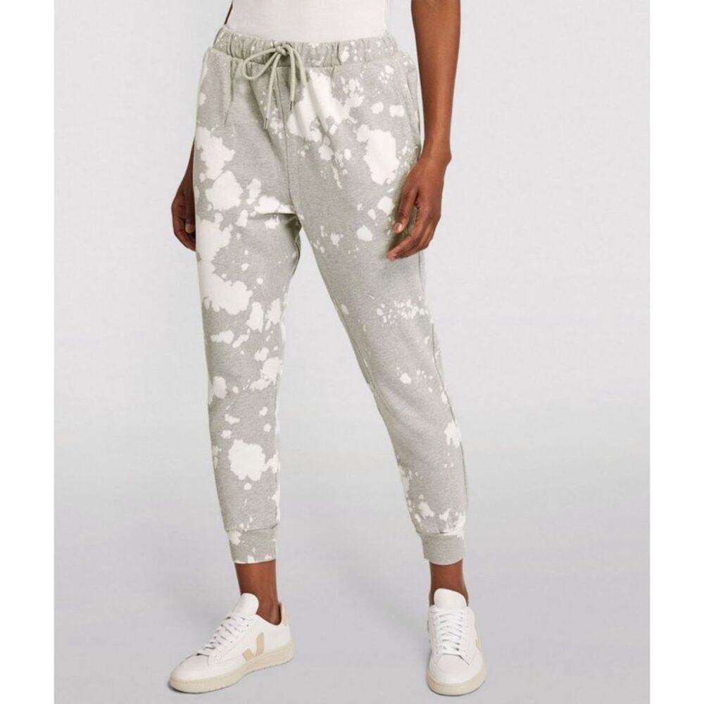 FRAME - Tie-Dye Sweatpants in Bleach Grey and White